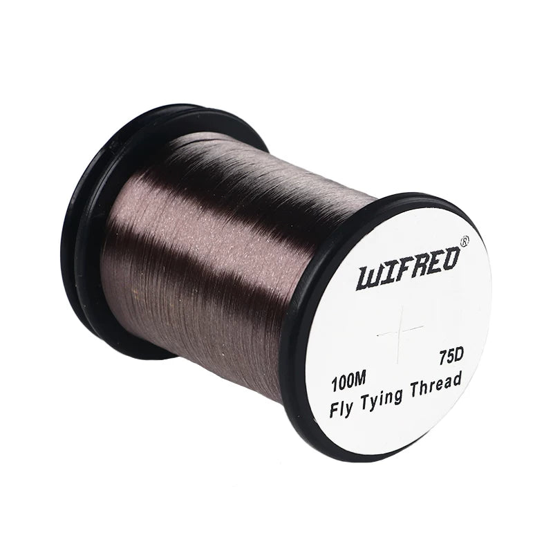 Wifreo 75D nylon fly tying thread in grey, 100m single spool