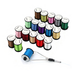 Wifreo 50D Prisma thread color range with 17 colors and a bobbin holder demonstration
