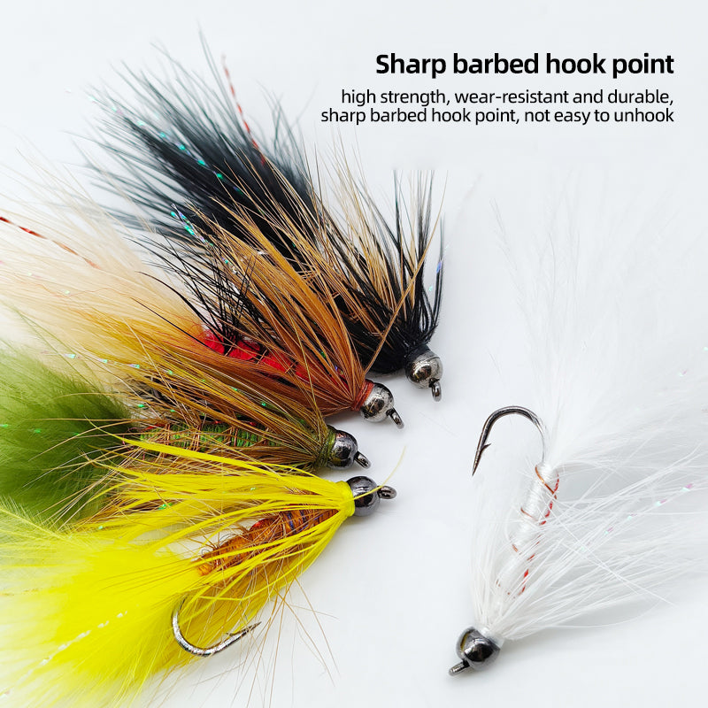 5 Colors Wooly Buger Banded Trout Bait Perch Wet Fly Lure