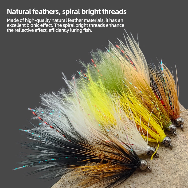 5 Colors Wooly Buger Banded Trout Bait Perch Wet Fly Lure